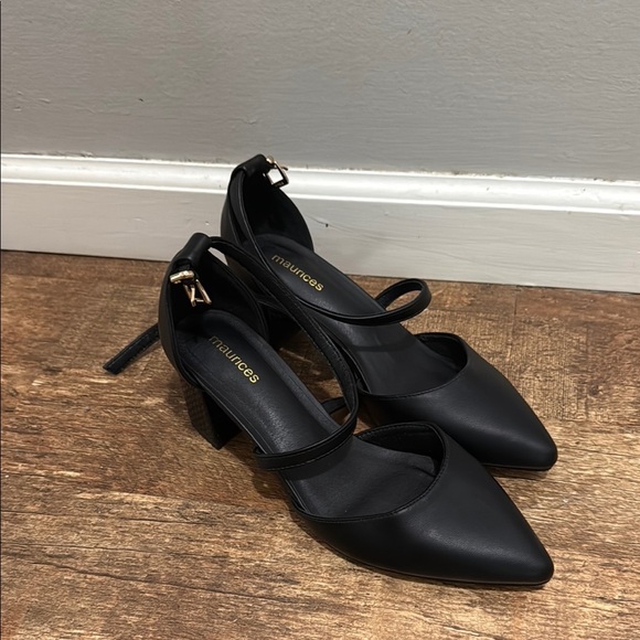 Maurices Lucy Black Criss Cross Strap Heel - Picture 2 of 5